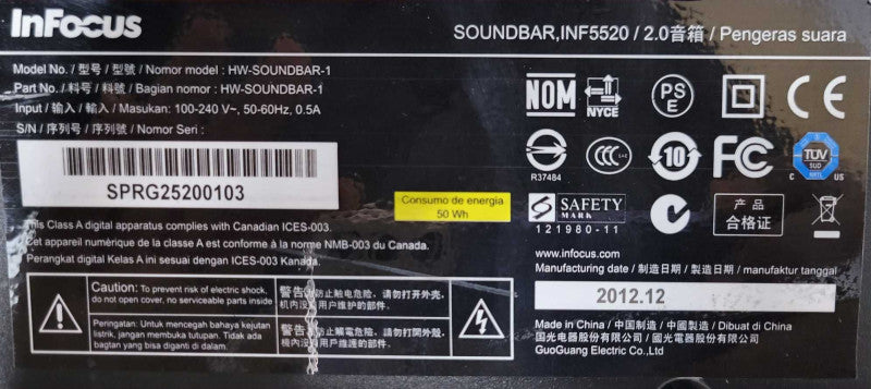Infocus Soundbar INF5520 HW-Soundbar-1 _