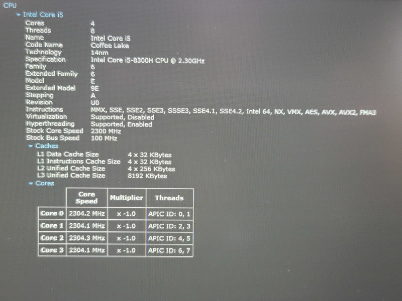 Dell Precision 7730 i5-8300H 32GB DDR4 Quadro P3200 256GB SSD  β Lap200