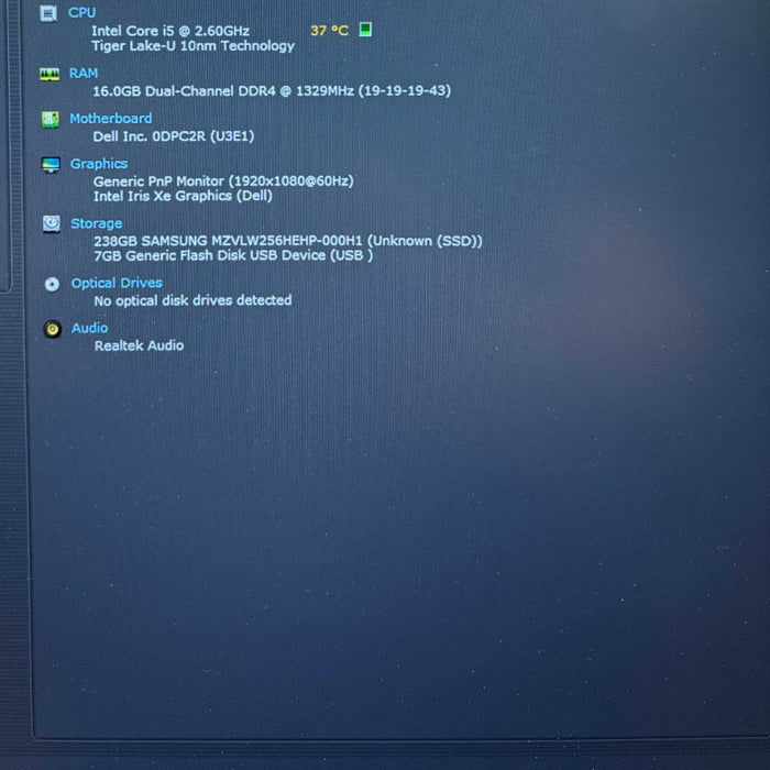 Dell Latitude 5520 Core i5-1145G7@2.6GHz 16GB RAM 256GB SSD  Lap200