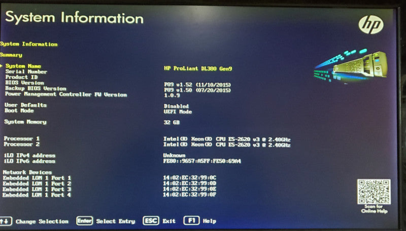 HP ProLiant DL380 Gen9 2x Xeon E5-2620 v3 32GB DDR4 P440ar - No HDD