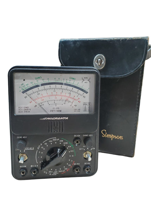 Radio Shack Micronta 22-208 FET-VOM Analog Multimeter w/ Case *READ*