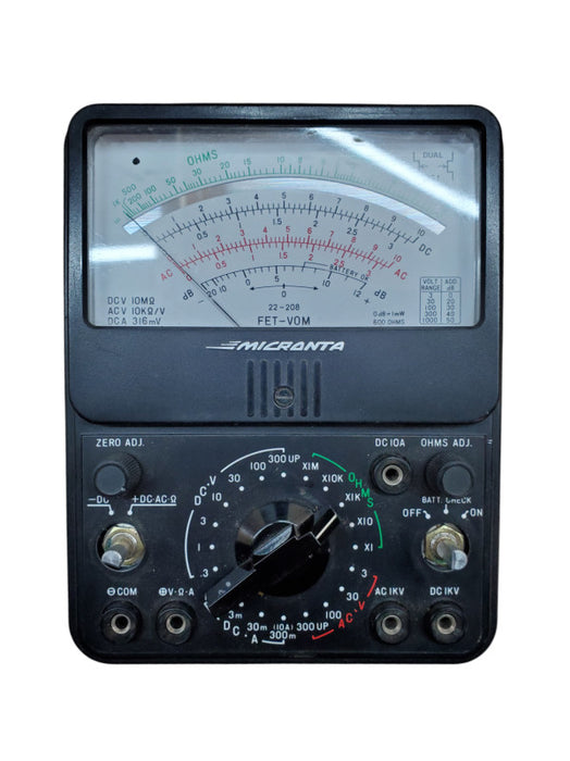 Radio Shack Micronta 22-208 FET-VOM Analog Multimeter w/ Case *READ*