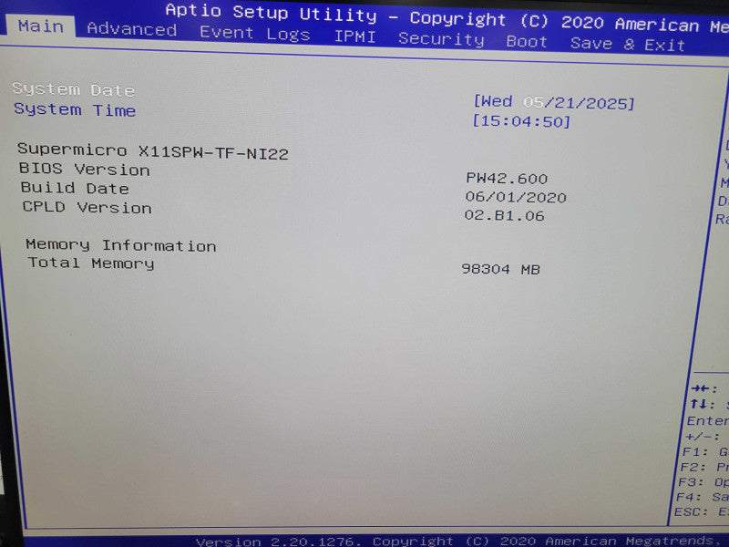 NUTANIX / Supermicro X11SP2-TF-NI22 - Xeon Silver 4208 96GB DDR4 2x500W PSU %