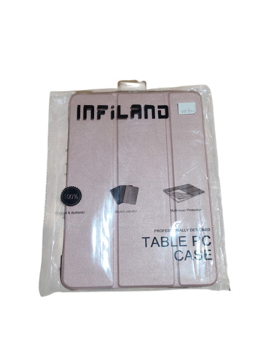 INFILAND iPad Pro 11 Stand Cover with Translucent Back Protector Rose Gold