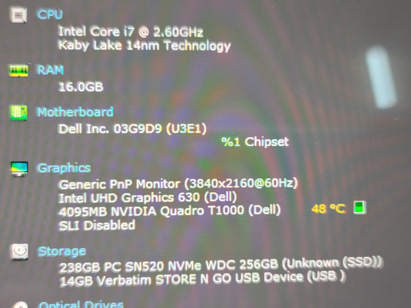 Dell Precision 5540 i7-9750H 16GB RAM Quadro T1000 NO SSD FOR PARTS/REPAIR  β Lap200