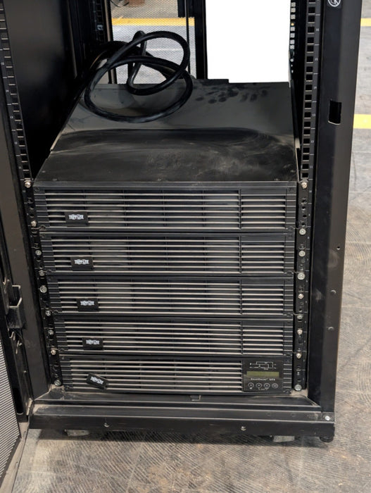 APC 24U Server Rack with UPS and Batteries READ  -