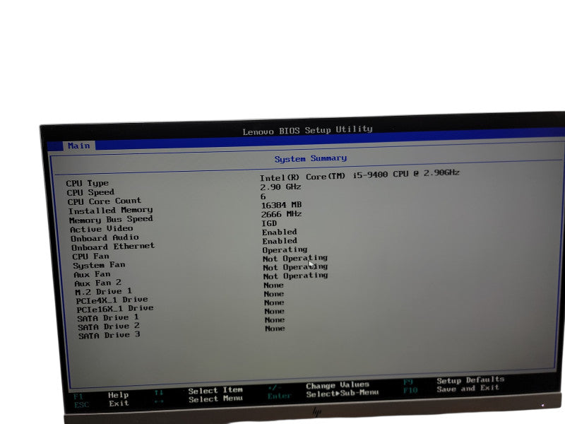 Lenovo ThinkCentre M720S SFF I5 - 9400 @ 2.90GHz 16GB DDR4 Ram Qθ