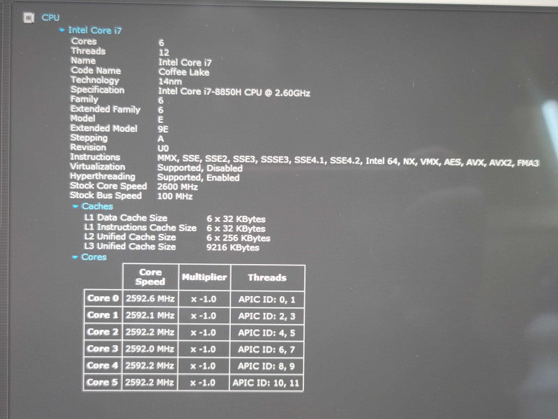 Dell Precision 5530 i7-8750H 32GB DDR4 Quadro P2000 256GB SSD  β Lap200