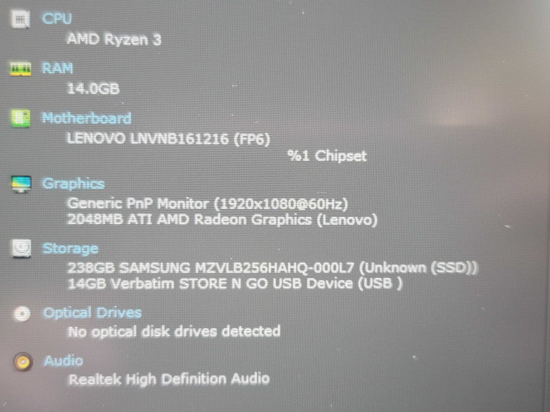 Lenovo ThinkBook 15 G2 ARE Ryzen 3400U 16GB DDR4 256GB SSDREAD β BudLap