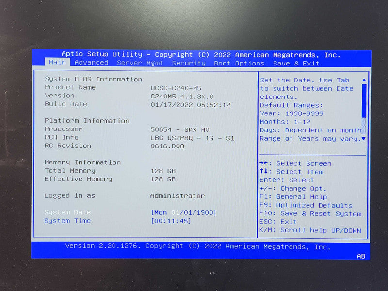 Cisco UCS-C240-M5 2U 14x2.5", 2x Xeon GOLD 6144 3.50GHz, 128GB DDR4, 2x 750W PSU