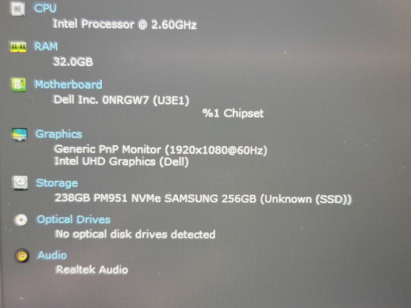 Dell Precision 7750 i5-10400H 16GB DDR4 256GB SSD READ β Lap200