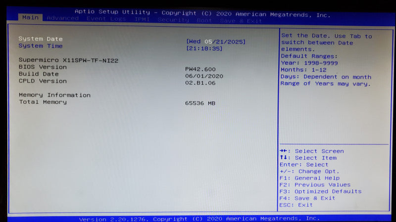 NUTANIX / Supermicro X11SPW-TF-NI22  Xeon Silver 4208 64GB DDR4