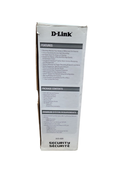 D-LINK DCS-920 Wireless-G Internet Camera