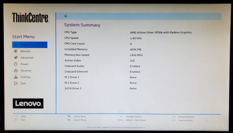 Lenovo ThinkCentre M75n AMD Athlon Silver 3050e 4GB RAM - No HDD