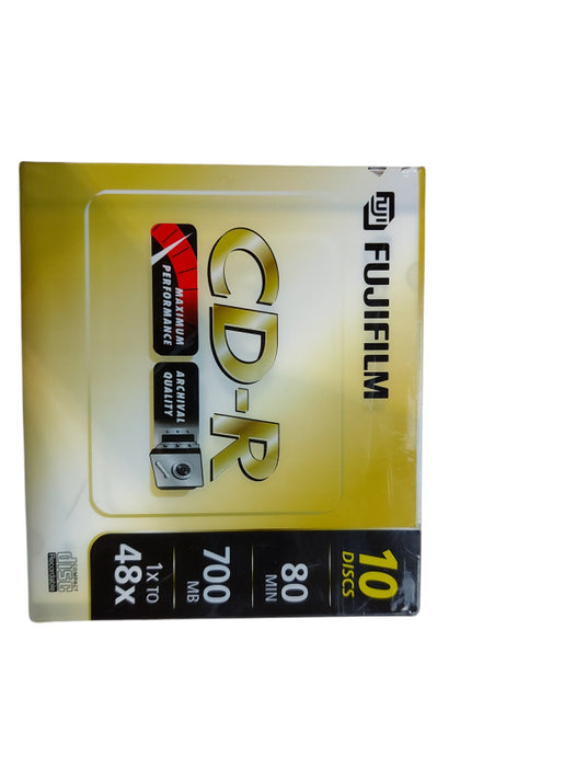 FUJIFILMCD-R 10 Pack Recordable Compact Disk 80 Min NEW Sealed 700mb