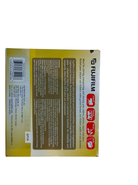 FUJIFILMCD-R 10 Pack Recordable Compact Disk 80 Min NEW Sealed 700mb