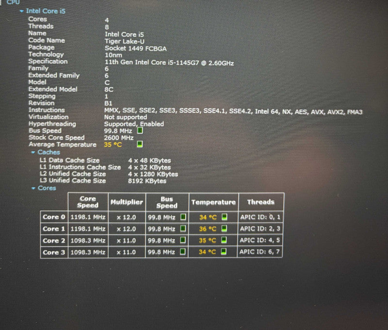 Dell Latitude 5520 Core i5-1145G7@2.6GHz 16GB RAM 256GB SSD  Lap200