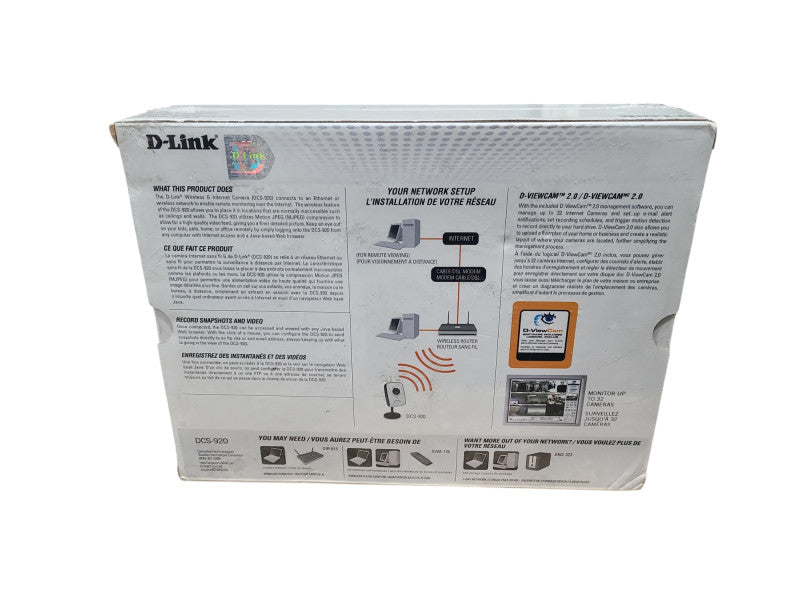 D-LINK DCS-920 Wireless-G Internet Camera *SEALED* Q