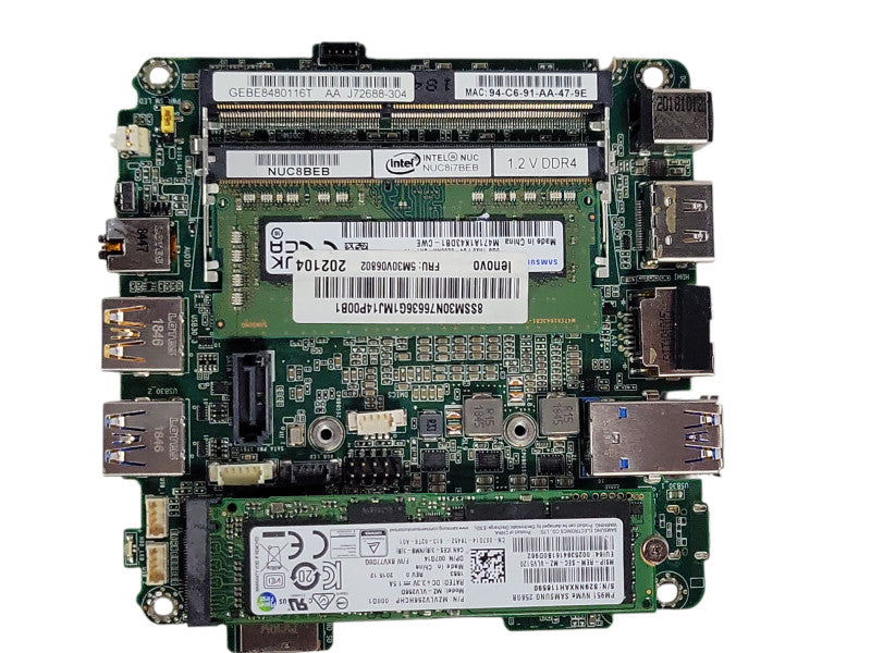 Intel NUC8BEB board with Core I7-8559U 2.70GHz, 8GB DDR4, 256GB NVME _