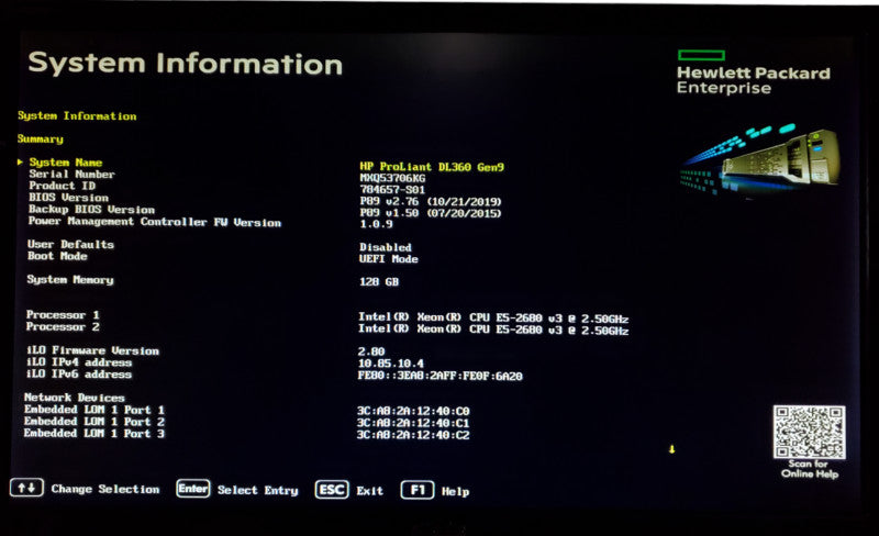 HP ProLiant DL360 Gen9 2x E5-2680 v3 128GB DDR4 P440ar - No HDD