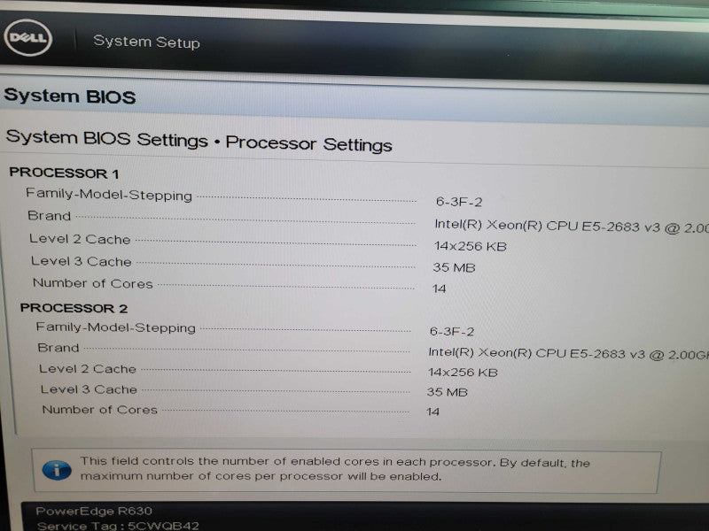 Dell PowerEdge R630 - 2x Xeon E5-2683 v3 32GB DDR4 NO HDD 2x750W PSU %