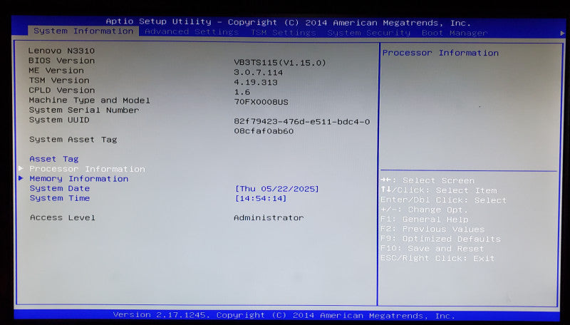 Lenovo N3310 1x Xeon E5-2603 v3 32GB DDR4 LSI MegaRAID - No HDD