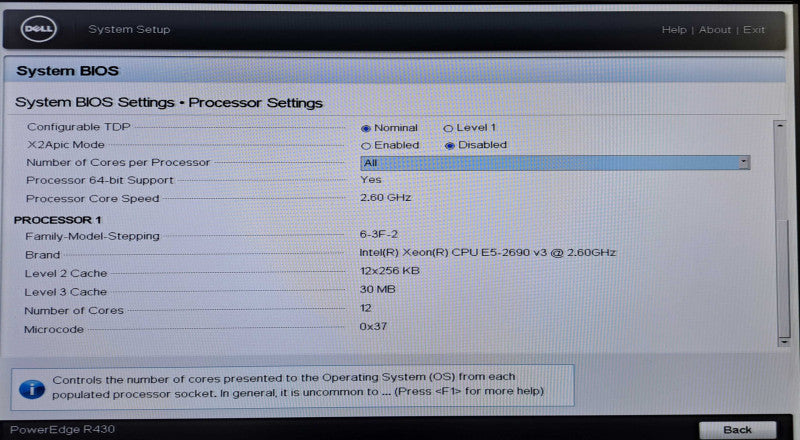 Dell R430 1U 4x 3.5" | 1x Xeon E5-2690 v3 @2.60GHz, 64GB DDR4, H730P Mini