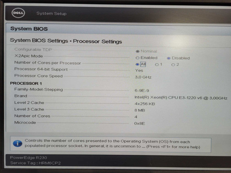 Dell PowerEdge R230 - Xeon E3-1220 v6 8GB RAM PERC S130 250W PSU 3.5" !
