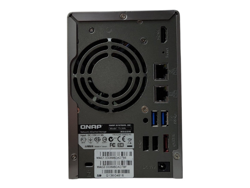 QNAP NAS TS-269L, 2-Bays NAS w/ 2x 2TB HDDs, No Power Adapter