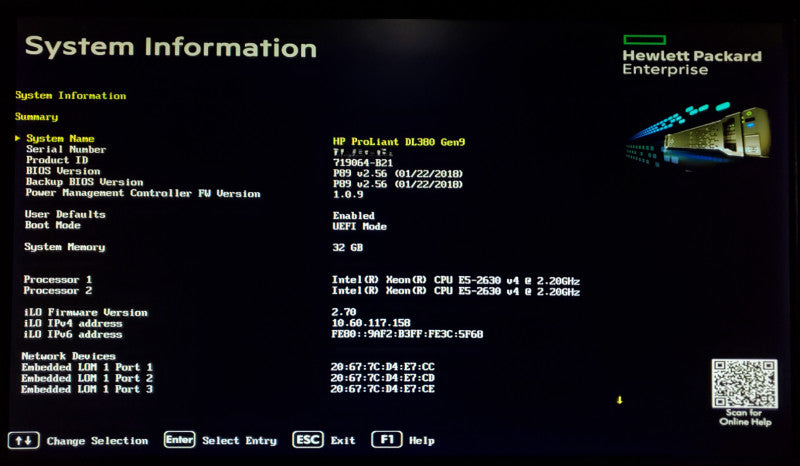 HP ProLiant DL380 Gen9 2x Xeon E5-2630 v4 32GB DDR4 P440ar - No HDD