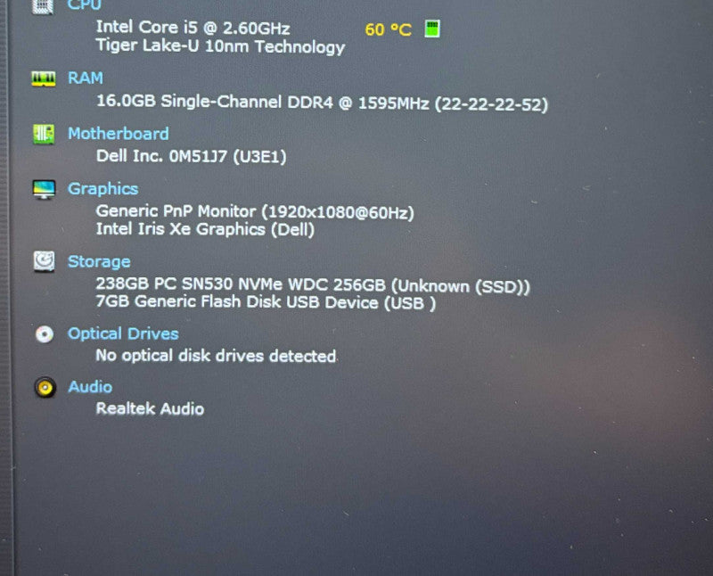 Dell Latitude 5420 Core i5-1145G7@2.6GHz 16GB RAM 256GB SSD  Lap200