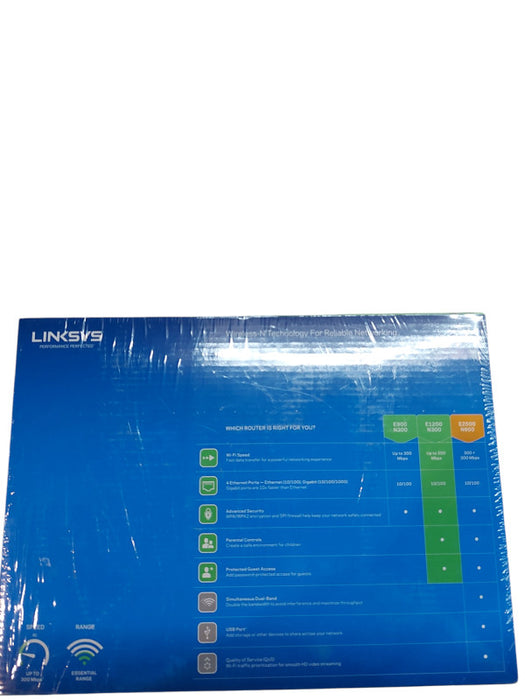 LINKSYS E1200 N300 Wi-Fi Wireless Router - New