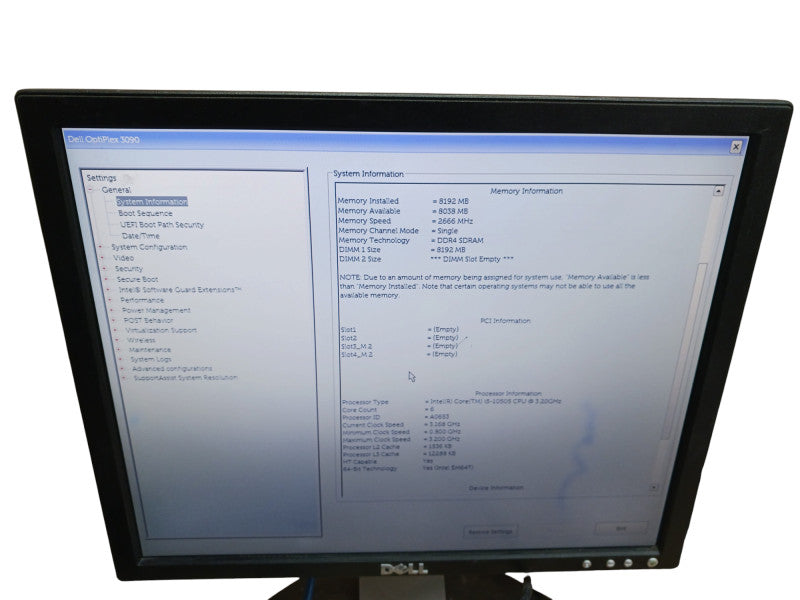 Dell Optiplex 3090 SFF Intel Core i5-10505 8GB RAM