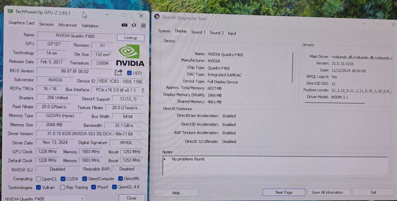 Nvidia Quadro P400 2GB GDDR5 Graphics Card