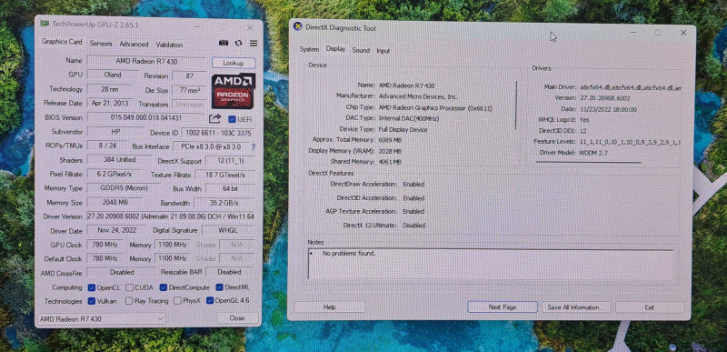 HP AMD Radeon R7 430 2GB LP GPU Model L39871-001