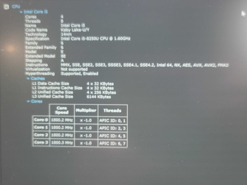 Lenovo ThinkPad X1 Carbon 6th Gen i5-8250U 8GB RAM 256B SSD  β BudLap