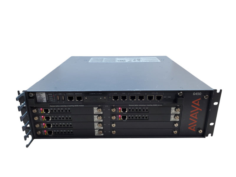 Avaya G450 Chassis w/ MB450 6xMM710B & 2x PSU *READ*