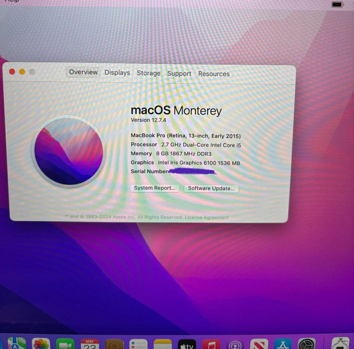 Apple MacBook Pro Retina 13" Early 2015 i5-5257U@2.7GHz 8GB RAM 128GB SSD