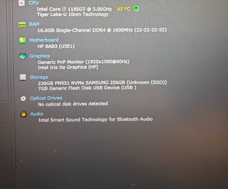 HP EliteBiik 840 G8 Core i7-1185G7@3GHz 16GB RAM 256GB SSD Q Lap200
