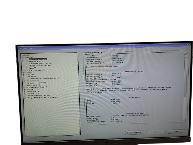 Dell Vostro 3470 SFF i5 - 8400 @ 2.80GHz 16GB DDR4 Ram Qθ
