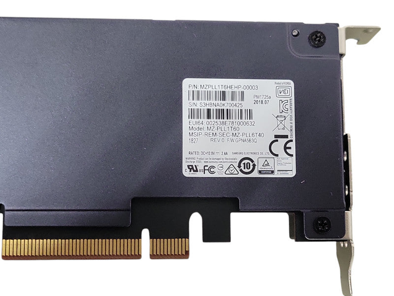 Samsung PM1725a MZPLL1T6HEHP-00003 MZ-PLL1T60 1.6TB NVMe PCIe Solid State D _