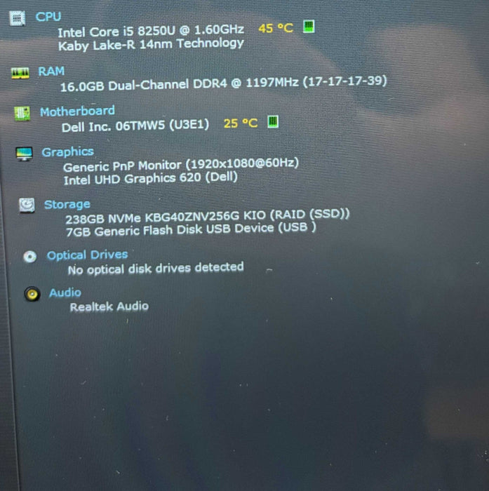 Dell Inspiron 7573 2-in-1 TOUCH Core i5-8250U@1.8GHz 16GB RAM 256GB SSD Q Lap200