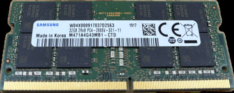 32GB Laptop RAM Various Brands 1x 32GB DDR4 SODIMM Q