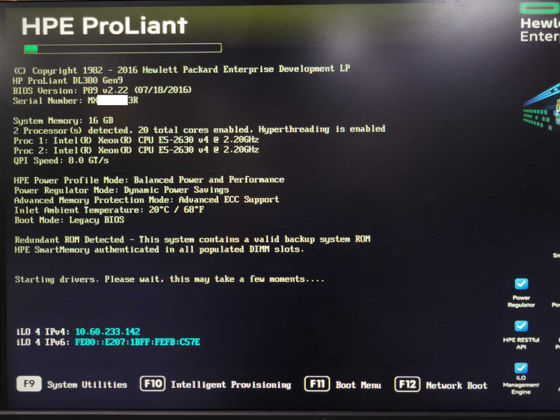 HP DL380 Gen9 2U, 2x Xeon E5-2630v4 2.20GHz, 16GB DDR4, P440ar, 2x 800W _