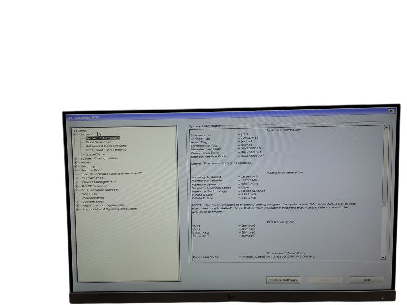 Dell OptiPlex 3070 SFF i5 - 9500 @ 3.00GHz 16GB DDR4 Ram Qθ