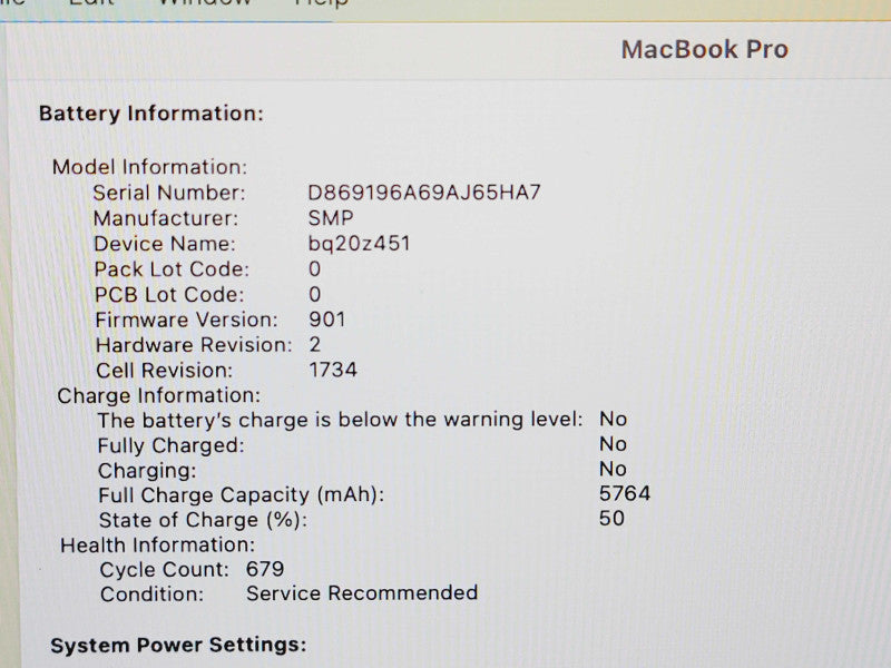 Apple Macbook Pro 2019 15" 6-Core i7-9750H @ 2.6GHz 32GB DDR4 500GB SSD GPU (