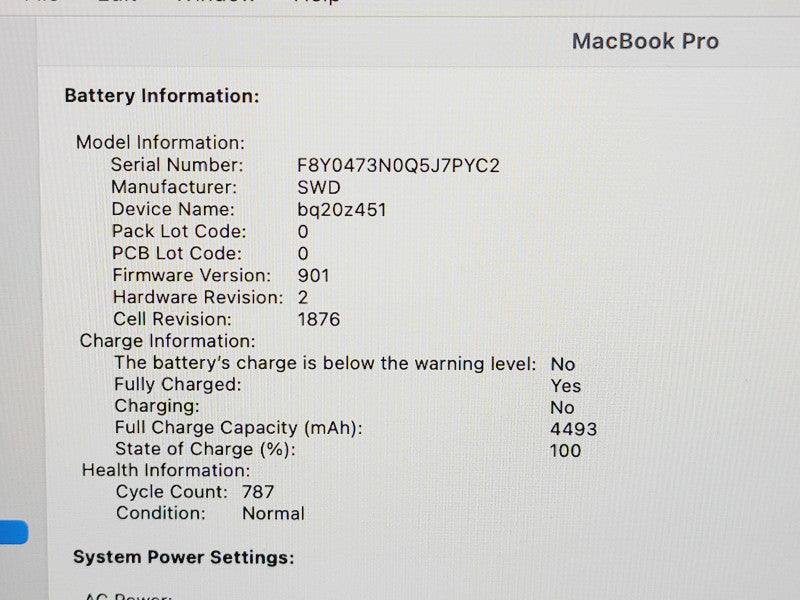 Apple Macbook Pro 2018 13" 4-Core i7-8559U @ 2.7GHz 16GB DDR3 500GB SSD (