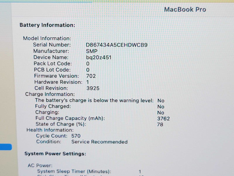 Apple Macbook Pro 2017 15" 4-Core i7-7820HQ @2.9GHz 16GB DDR3 500GB SSD GPU (