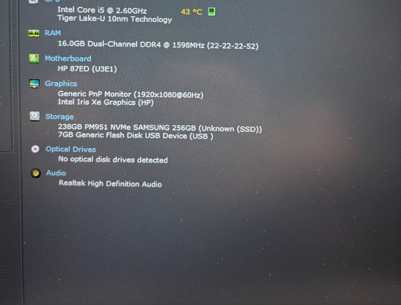 HP ProBook 640 G8 Core i5-1145G7@2.6GHz 16GB RAM 256GB SSD READ  Lap200