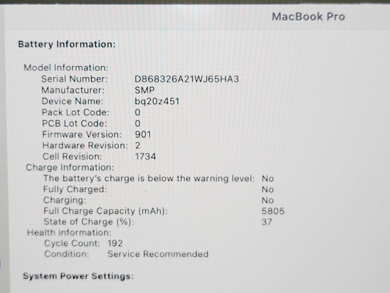 Apple Macbook Pro 2019 15" 6-Core i7-8850H @ 2.6GHz 16GB DDR4 500GB SSD GPU (
